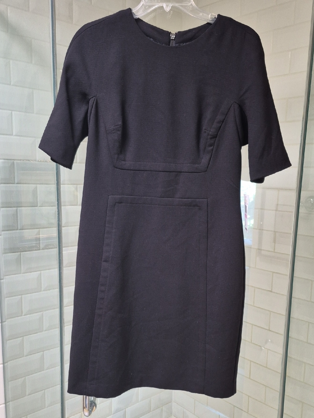 NWT Michael Kors Black Lined Dress Front Panels Fitted Seams Sz 6